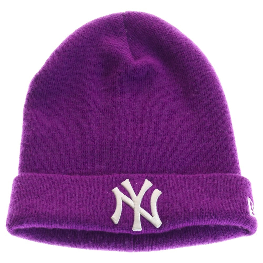 NEW ERA(ニューエラ) NY ロゴ刺繍 ビーニー ニット帽 パープル