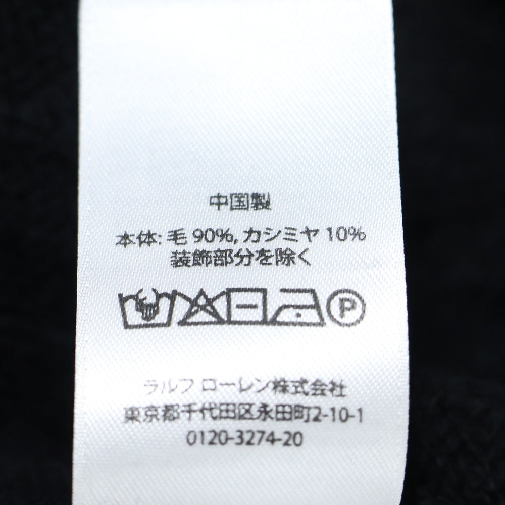 POLO RALPH LAUREN(ポロラルフローレン) スモールポニー ロゴ刺繍 コットン ケーブルニット セーター ブラック