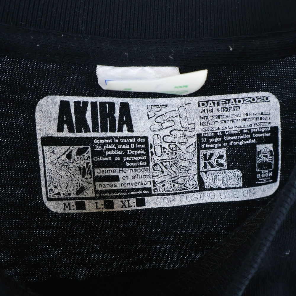 NO BRAND(ノーブランド) 【JUNKMANIA ジャンクマニア】00s NEO TOKYO TEE ネオトーキョー グラフィックプリント クルーネック 長袖Tシャツ ブラック
