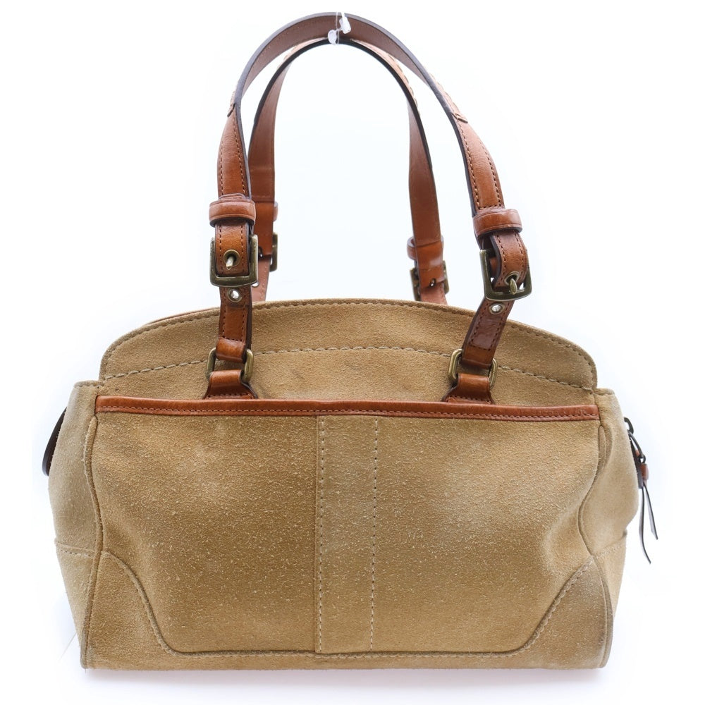 COACH(コーチ) 裏地総柄 スウェード ハンドバック ベージュ