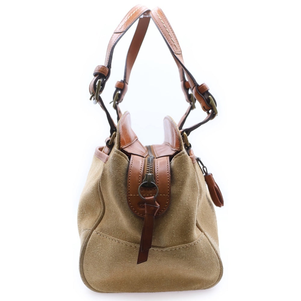 COACH(コーチ) 裏地総柄 スウェード ハンドバック ベージュ