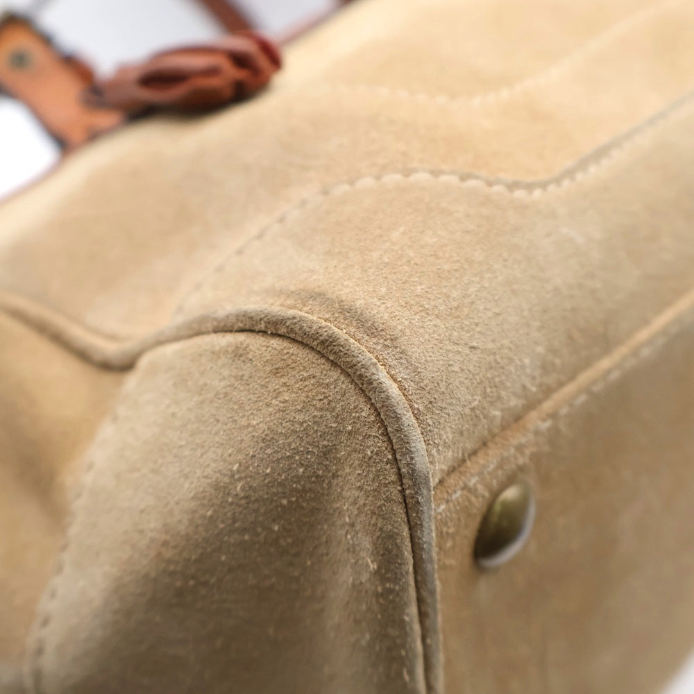 COACH(コーチ) 裏地総柄 スウェード ハンドバック ベージュ