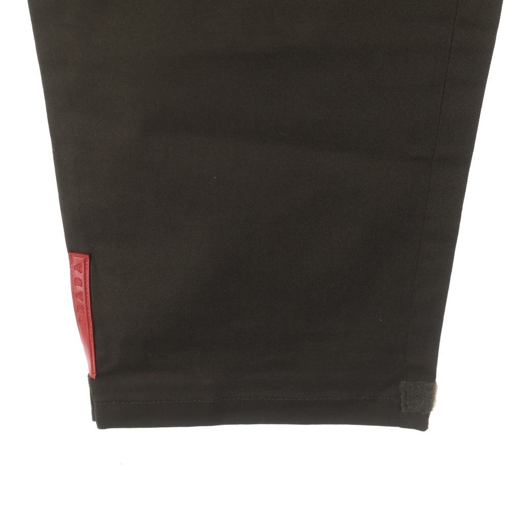 PRADA(プラダ) ロゴラバー スラックス ストレート コットンパンツ ブラウン SPA40H