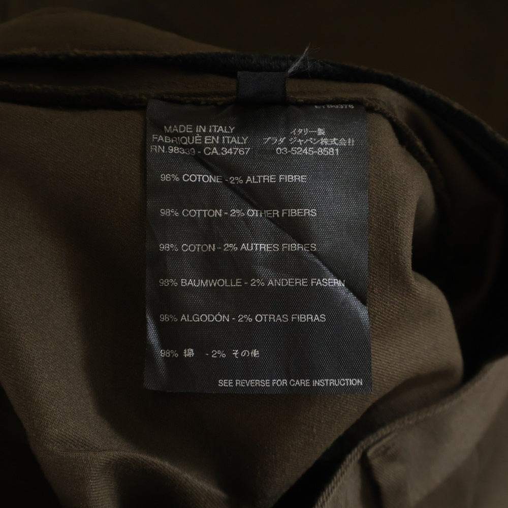 PRADA(プラダ) ロゴラバー スラックス ストレート コットンパンツ ブラウン SPA40H