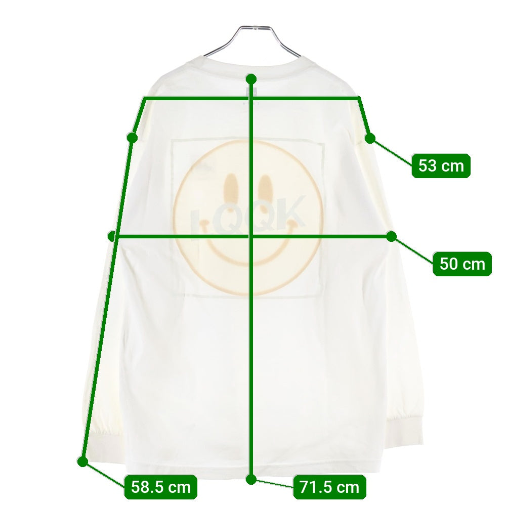 LQQK STUDIO(ルックスタジオ) Smile L/S Tee スマイル UVプリント ロングスリーブ 長袖Tシャツ ホワイト