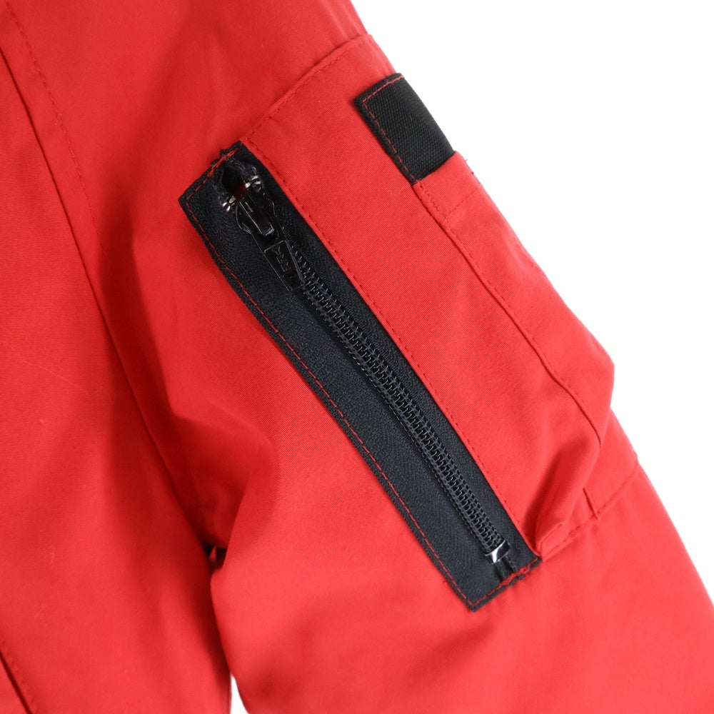 CANADA GOOSE(カナダグース) CHILLIWACK BOMBER ロゴワッペン チリワックボンバー ジップアップ ファー フーディー ダウンジャケット レッド 7950LA レディース