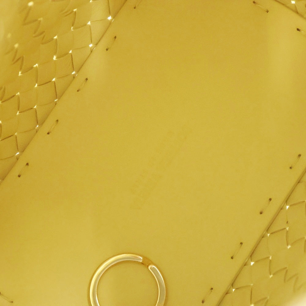 BOTTEGA VENETA(ボッテガヴェネタ) 23AW Small Cabat Bucket スモース カバ バケット ラムスキン レザースパンコール ポーチ付き トートバッグ イエロー