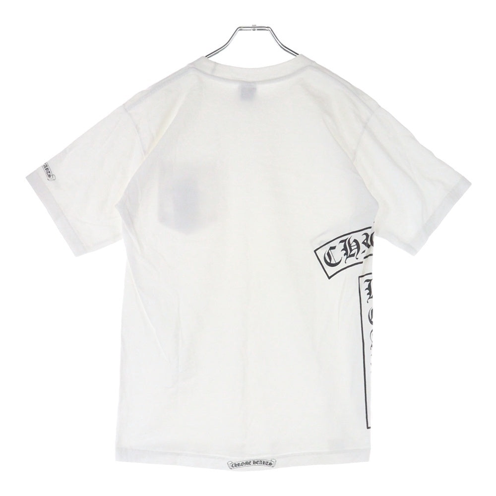 CHROME HEARTS(クロムハーツ) OLD T-BAR SCROLL S/S TEE オールド サイドTバー CHクロス プリント クルーネック 半袖ポケットTシャツ カットソー ホワイト