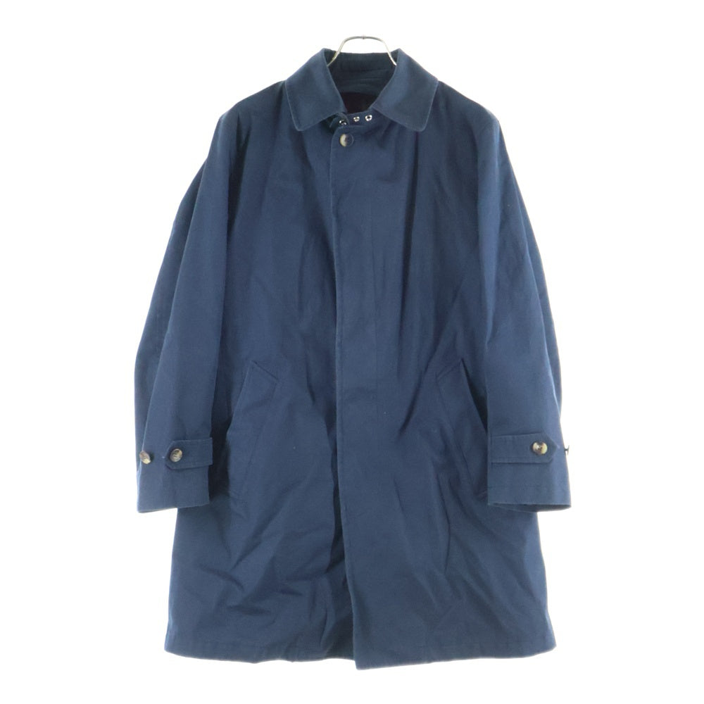 GRENFELL(グレンフェル) ウールチェックライナー付き ステンカラーロングコート ネイビー