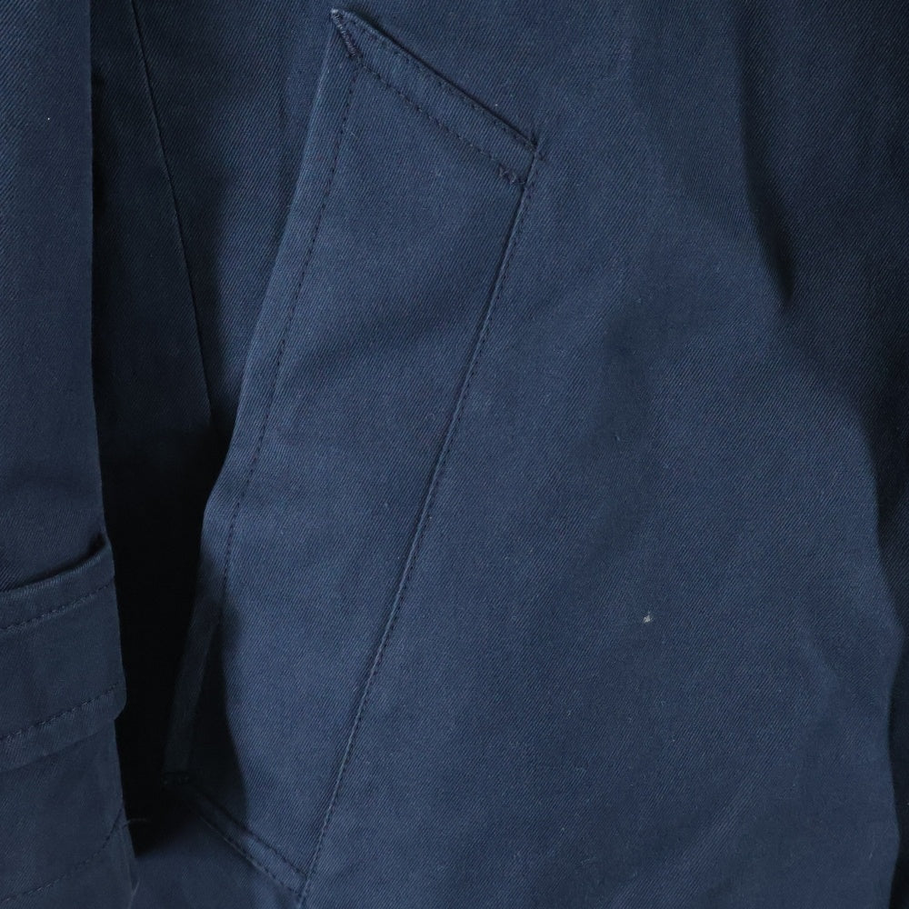 GRENFELL(グレンフェル) ウールチェックライナー付き ステンカラーロングコート ネイビー