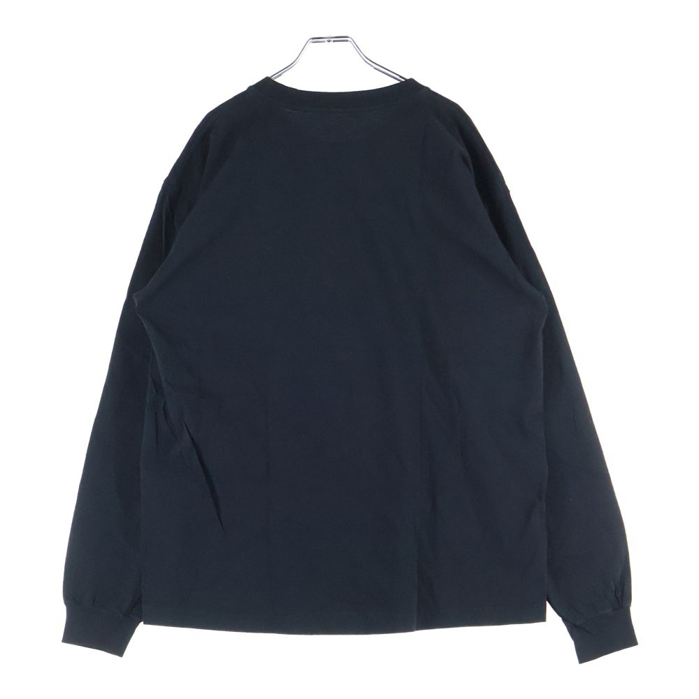 LQQK STUDIO(ルックスタジオ) LONG SLEEVE TEE タイダイ ロゴプリント ロングスリーブ クルーネック 長袖Tシャツ カットソー ブラック
