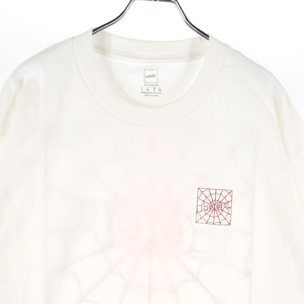 LQQK STUDIO(ルックスタジオ) × BACK DOOR Spider Tee バックドア スパイダー ロゴプリント クルーネック 半袖Tシャツ カットソー ホワイト