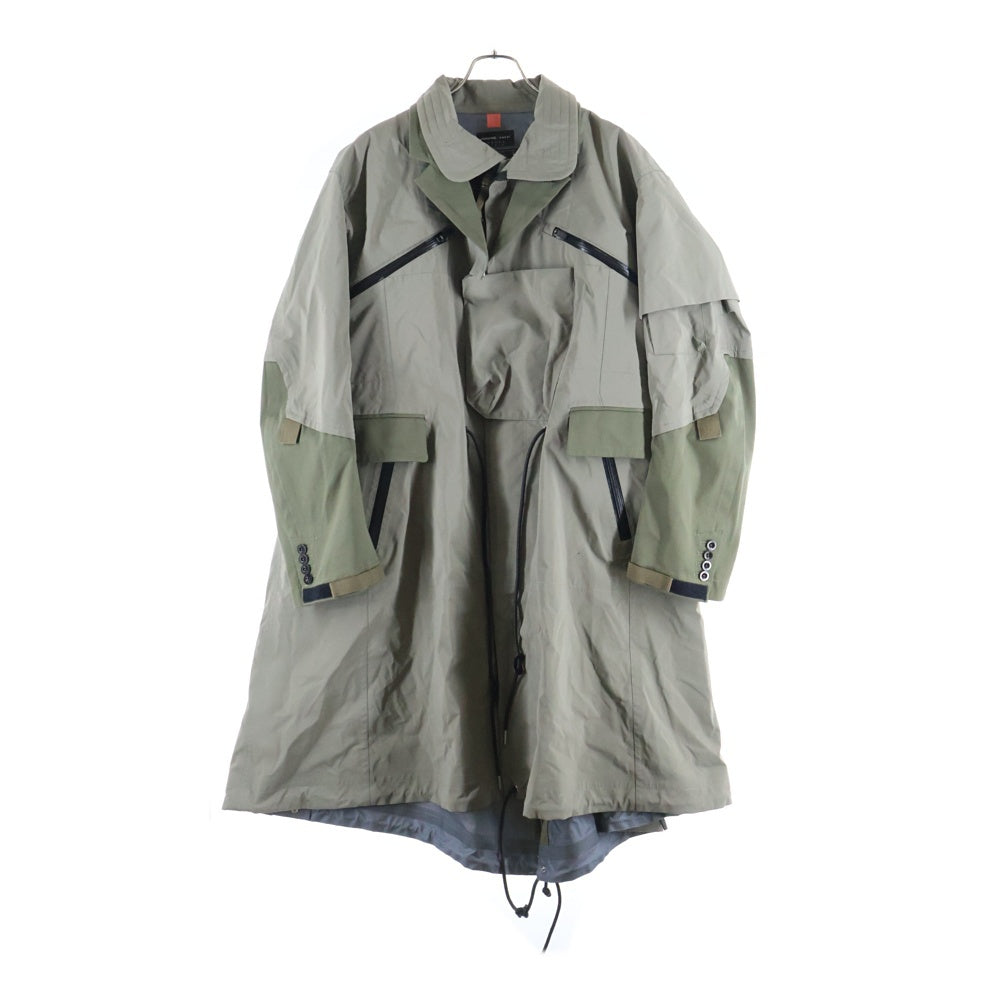 Sacai(サカイ) 22SS ×ACRONYM TRENCH COAT アクロニウム ドッキング ナイロン トレンチコート ジップアップ ジャケット カーキ 22-02760M
