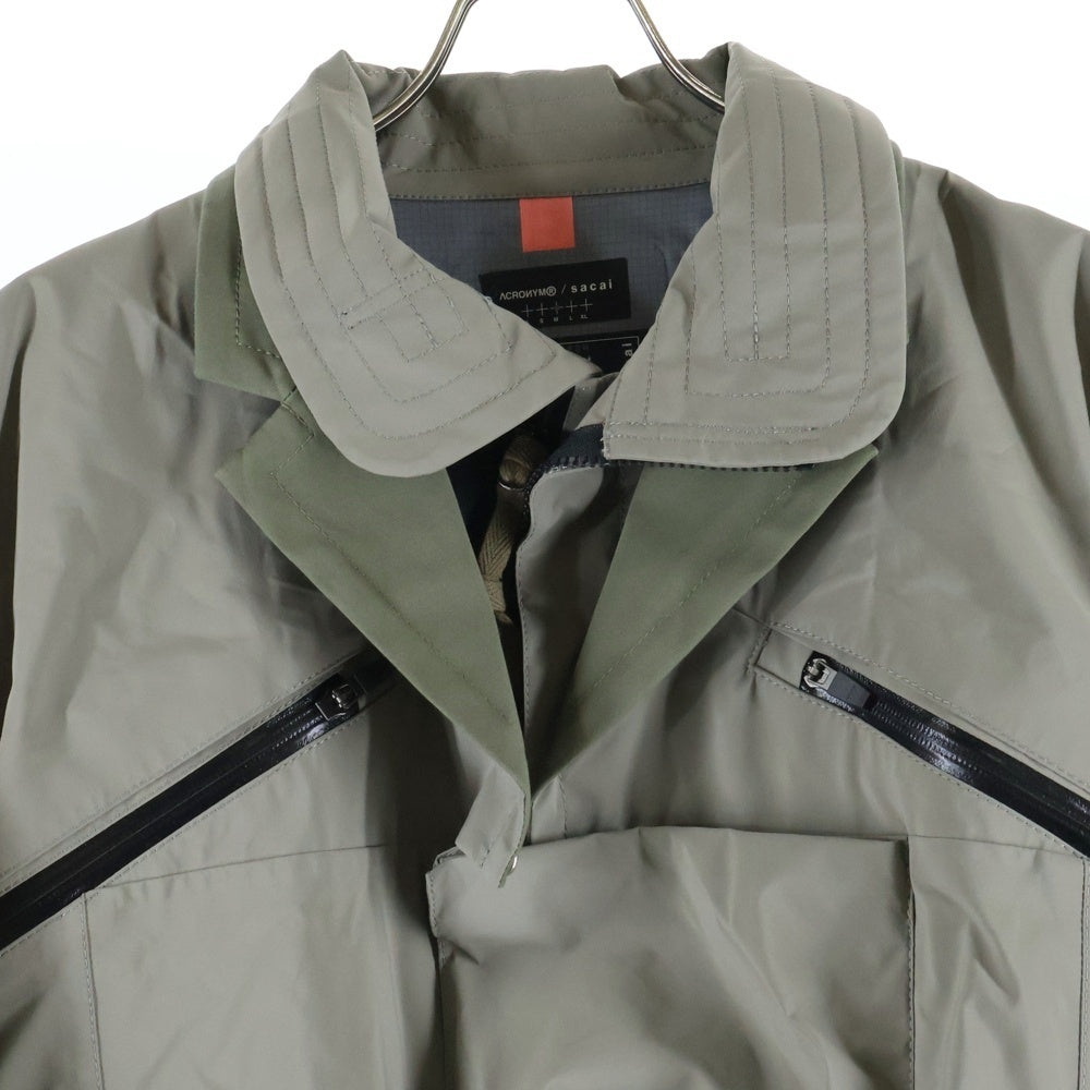 Sacai(サカイ) 22SS ×ACRONYM TRENCH COAT アクロニウム ドッキング ナイロン トレンチコート ジップアップ ジャケット カーキ 22-02760M