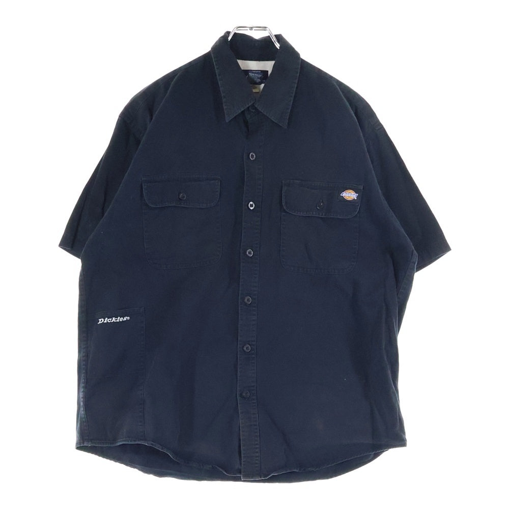 Dickies(ディッキーズ) ロゴパッチ ワークシャツ 半袖カットソー ブラック 59543