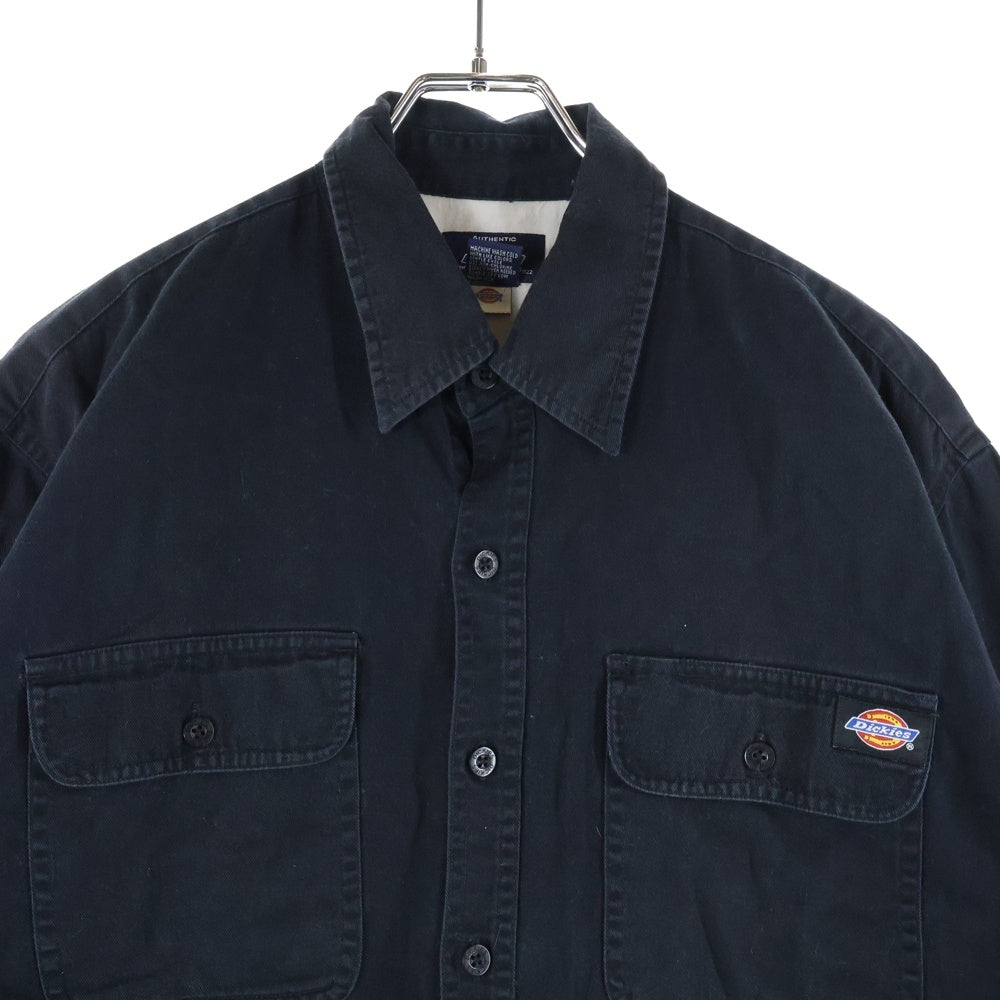 Dickies(ディッキーズ) ロゴパッチ ワークシャツ 半袖カットソー ブラック 59543