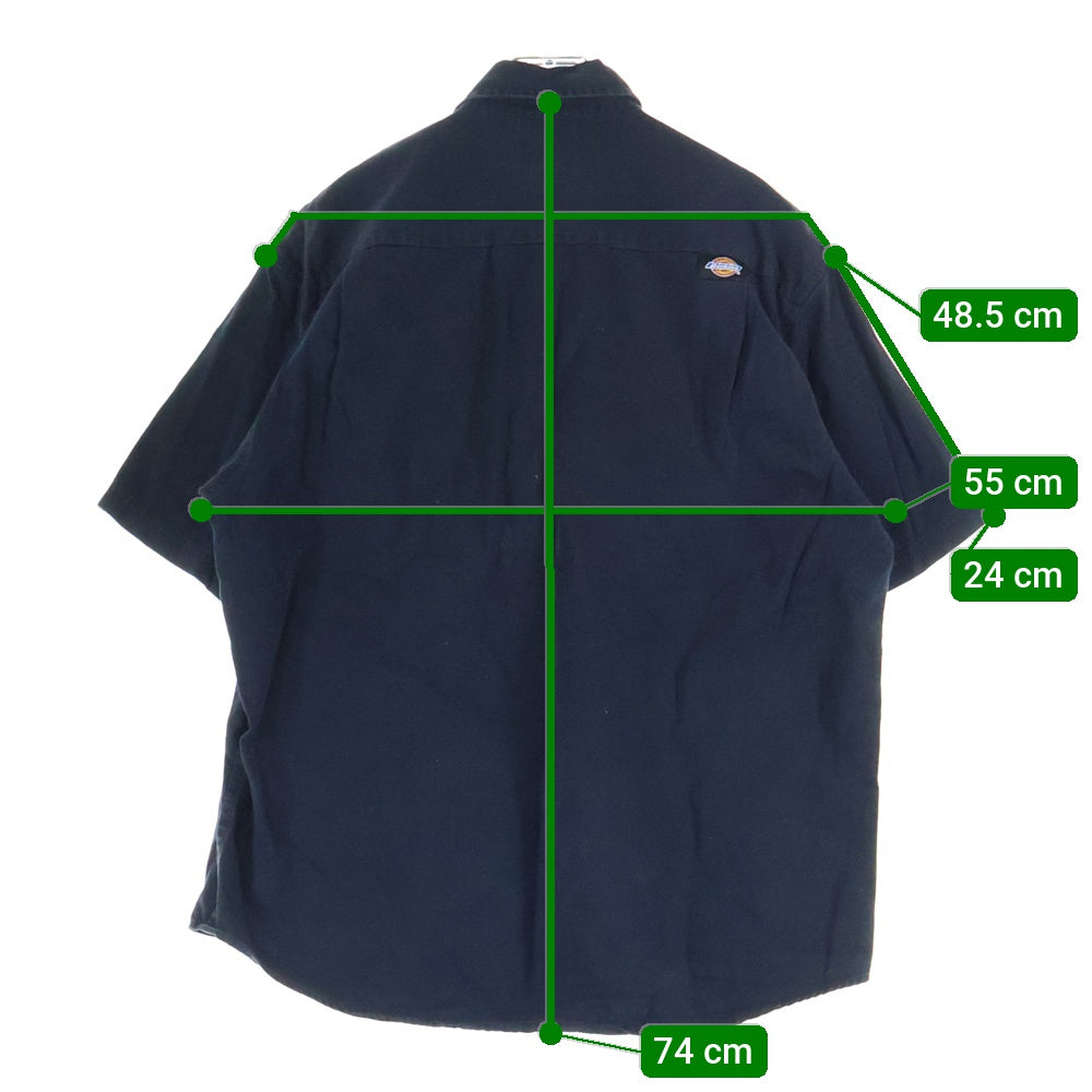 Dickies(ディッキーズ) ロゴパッチ ワークシャツ 半袖カットソー ブラック 59543
