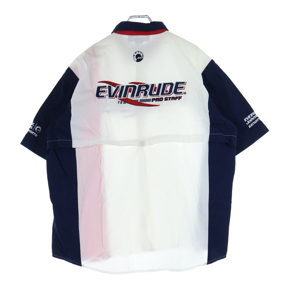 EVINRUDE(エヴィンルード) ロゴ刺繍 半袖シャツ カットソー ホワイト