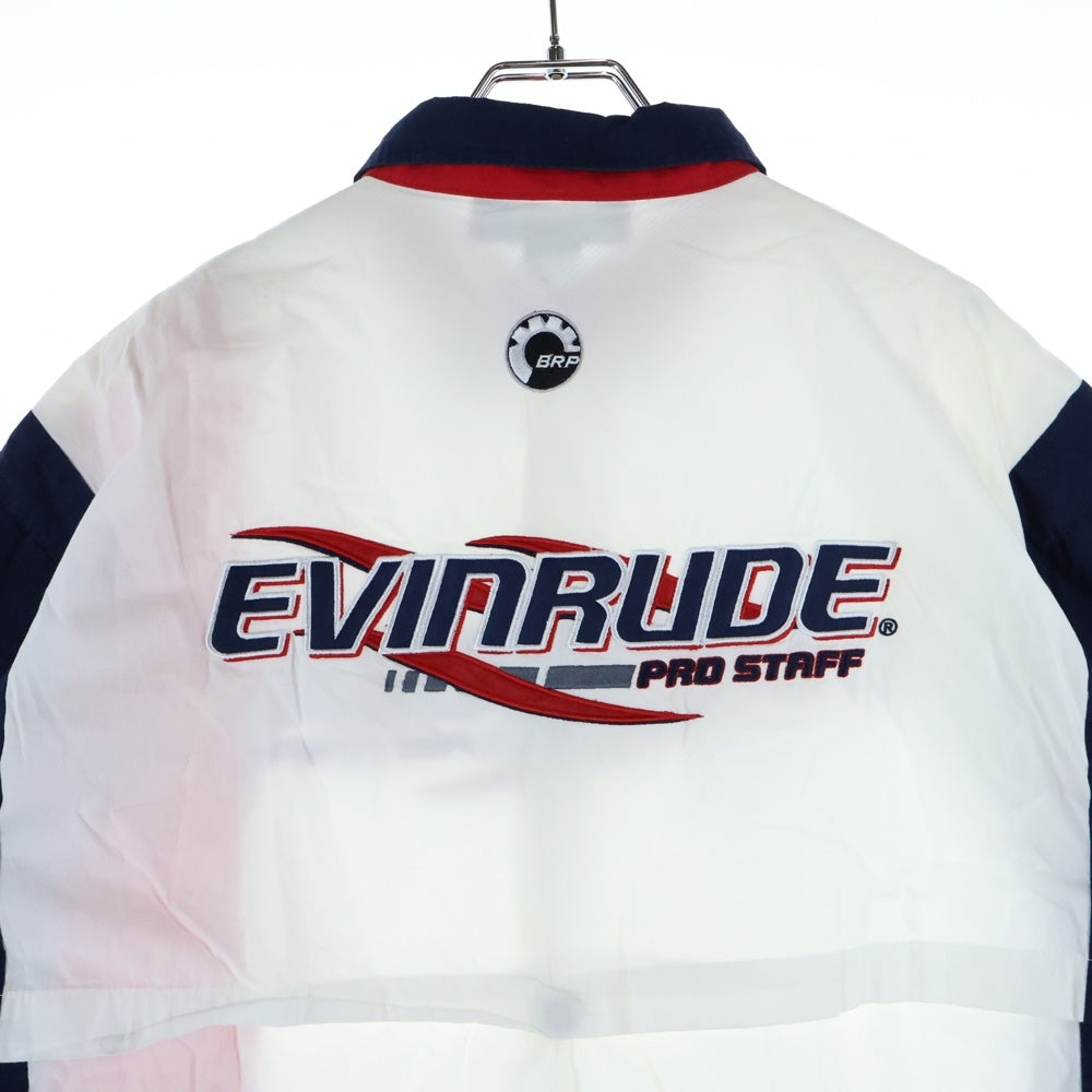EVINRUDE(エヴィンルード) ロゴ刺繍 半袖シャツ カットソー ホワイト
