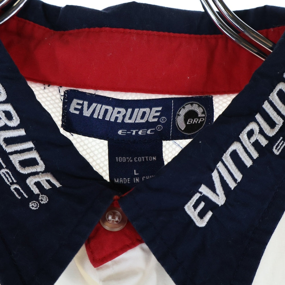 EVINRUDE(エヴィンルード) ロゴ刺繍 半袖シャツ カットソー ホワイト