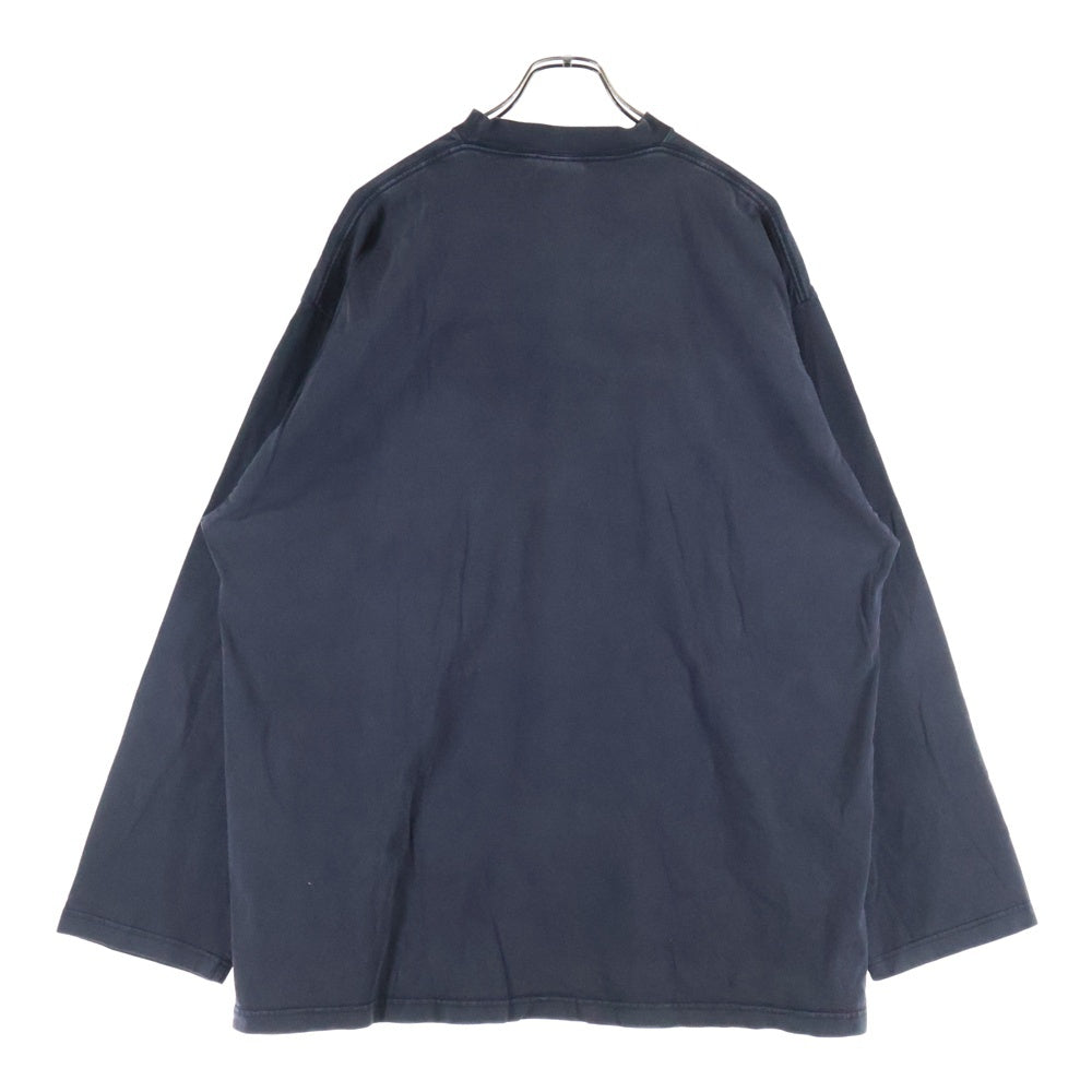 BALENCIAGA(バレンシアガ) 22AW XXXL LOGO EMBROIDED L/S Tee ロゴ 刺繍 長袖 Tシャツ カットソー チャコール 720250TNVD8