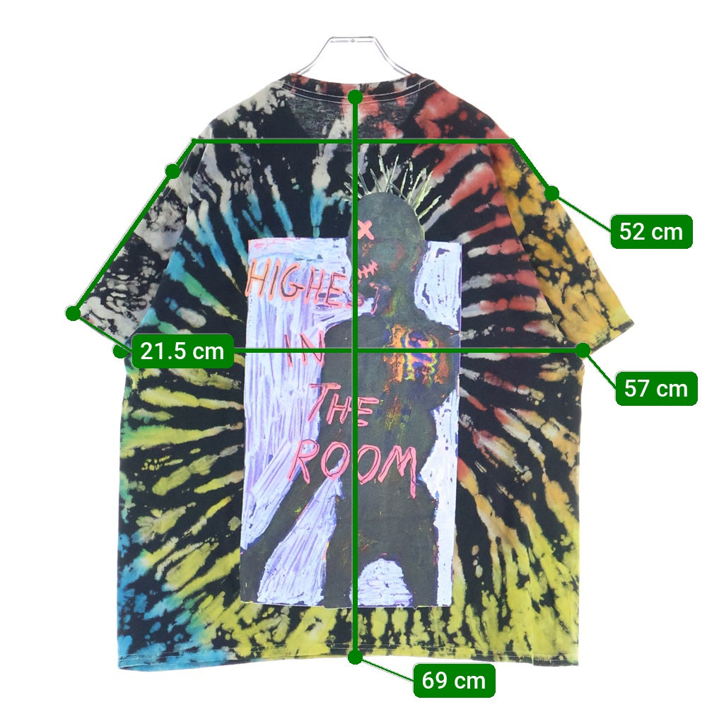 Cactus Jack(カクタスジャック) Travis Scott Highest In The Room Tee トラヴィススコット タイダイ半袖Tシャツ カットソー ブラック