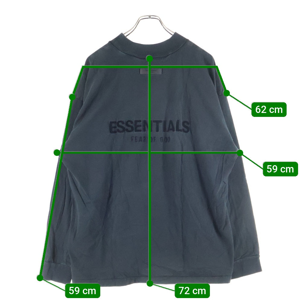 FEAR OF GOD ESSENTIALS(フィアオブゴッド エッセンシャルズ) L/S T-SHIRT 両面フェルトロゴ 長袖Tシャツ クルーネックカットソー チャコール