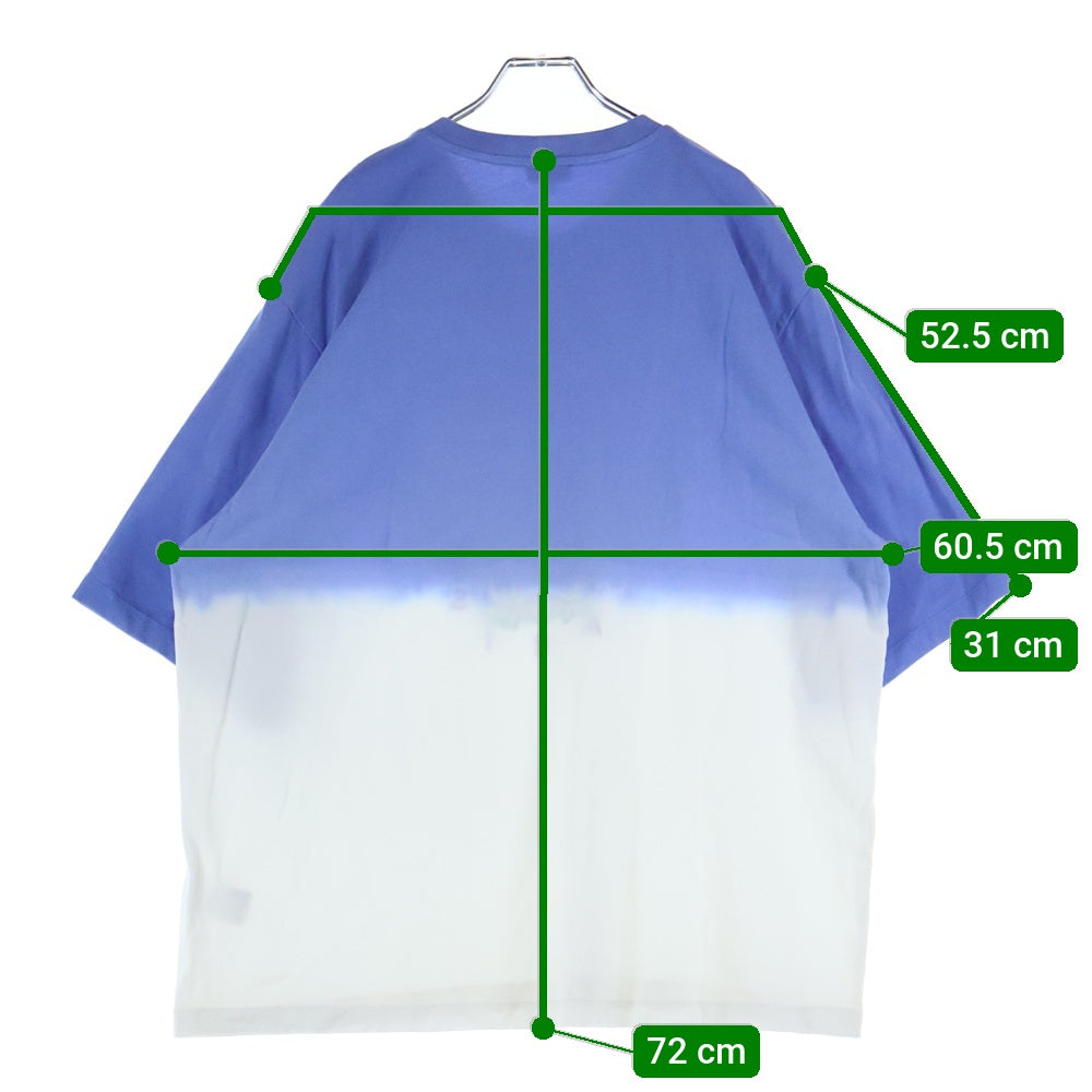 KENZO(ケンゾー) Gradient Embroidered Round Neck グラディエーション ロゴ刺繡 ラウンドネック 半袖Tシャツ カットソー ブルー/ホワイト FA55TS5014YG