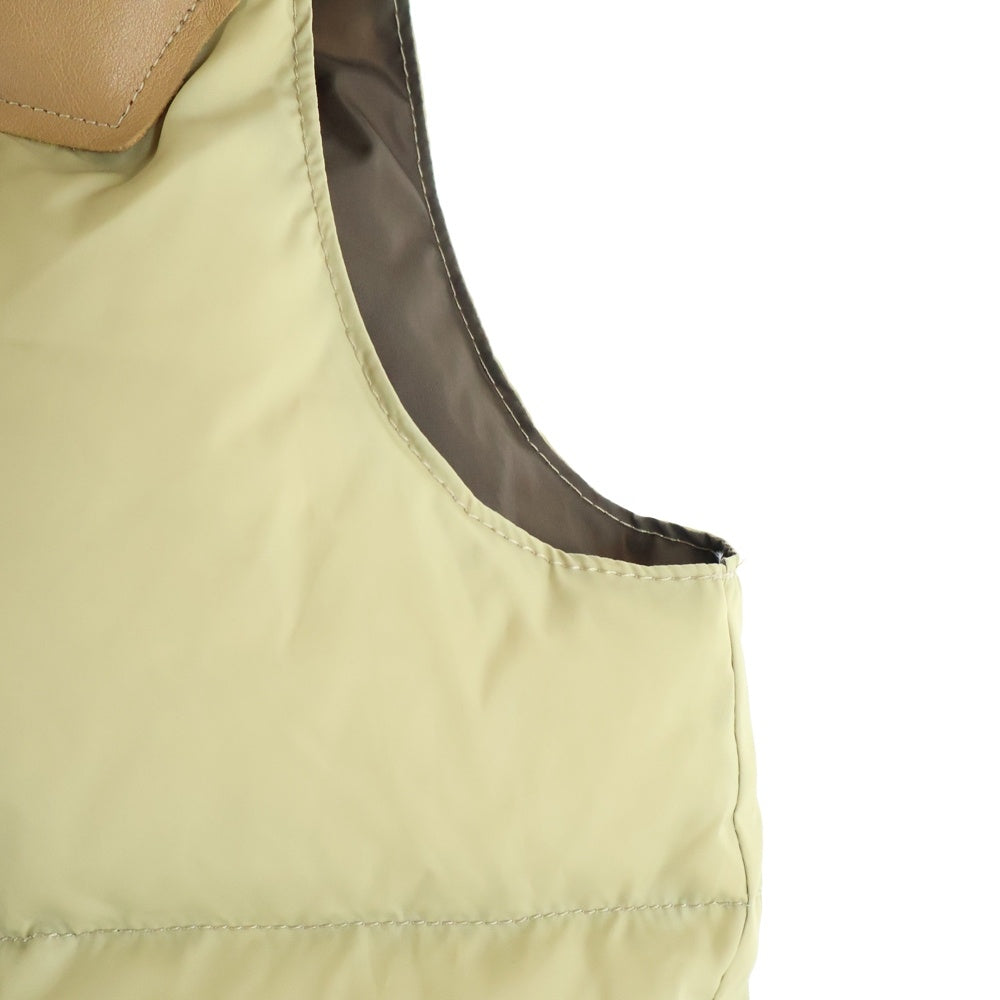 ROCKY MOUNTAIN(ロッキーマウンテン) Christy Vest クリスティー 襟ボア レザー切り替え ダウンベスト ベージュ 450-472-12