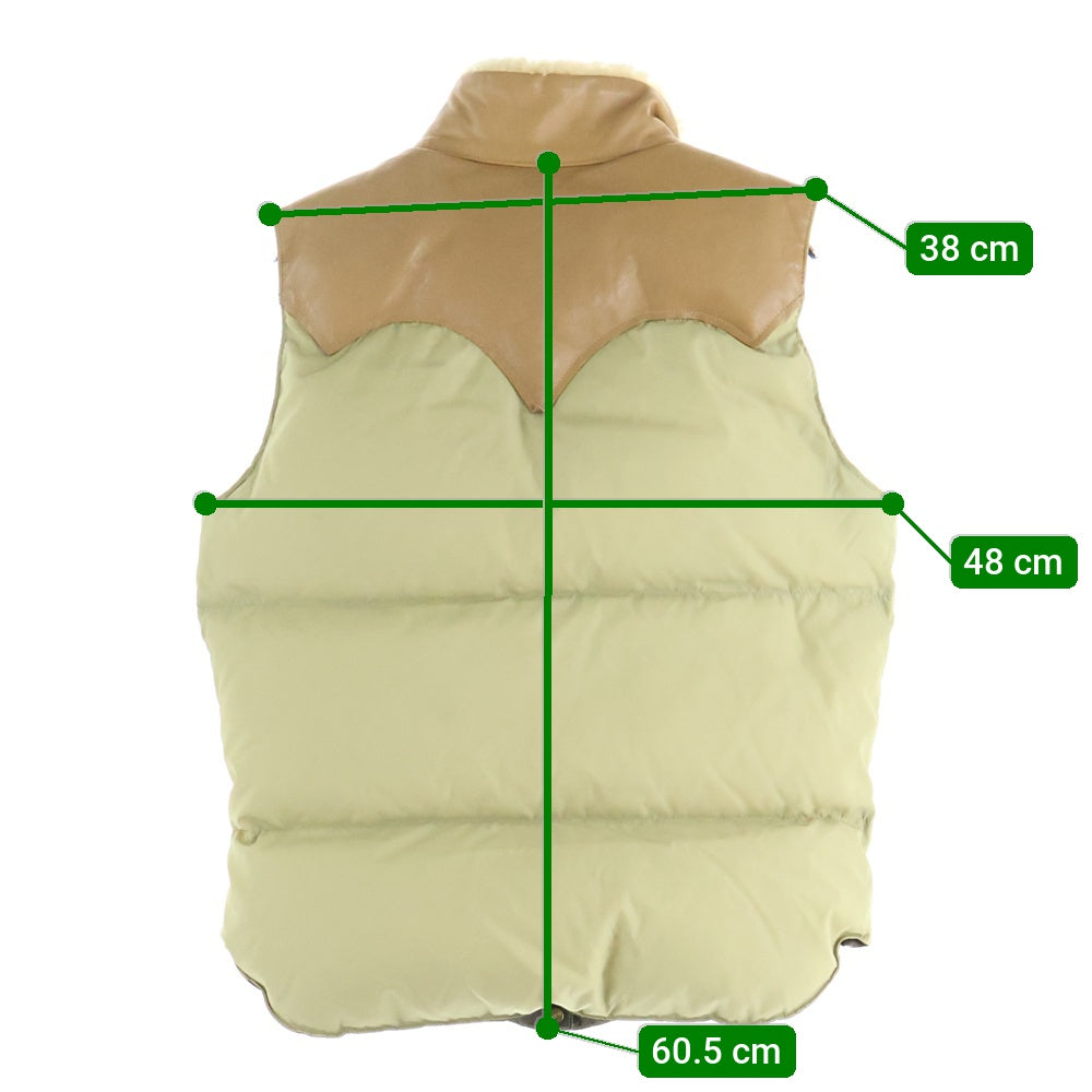 ROCKY MOUNTAIN(ロッキーマウンテン) Christy Vest クリスティー 襟ボア レザー切り替え ダウンベスト ベージュ 450-472-12