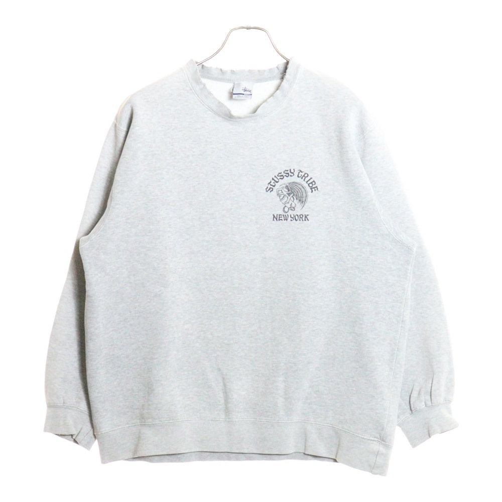 STUSSY(ステューシー) 00s OLD STUSSY Tribe New York オールドステューシー トライブニューヨーク スウェットトレーナー グレー