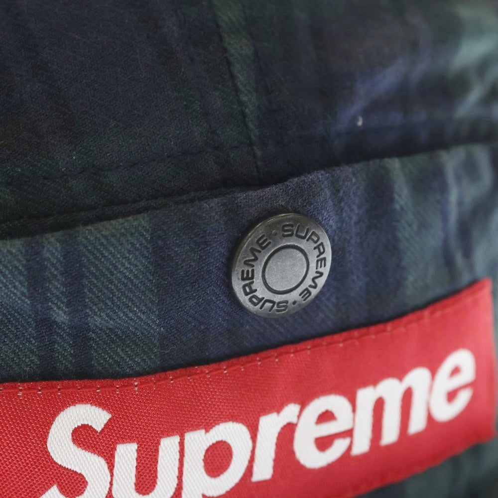 SUPREME(シュプリーム) 18AW Snap Button Pocket Camp Cap チェック柄 スナップボタン ポケット キャンプキャップ ネイビー