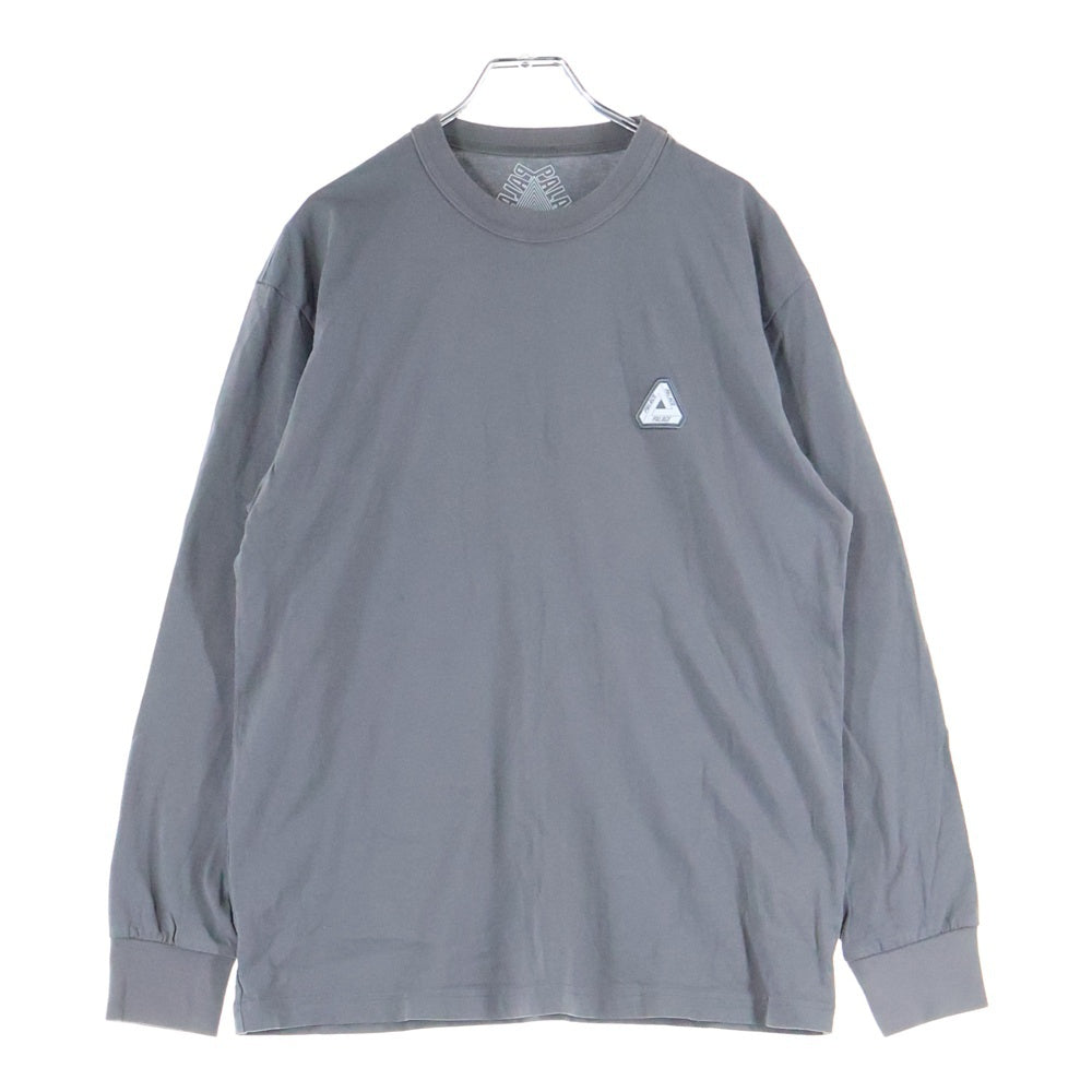 Palace Skateboards(パレススケートボーズ) 胸ロゴ刺繍 クルーネック 長袖Tシャツ カットソー ブラウン