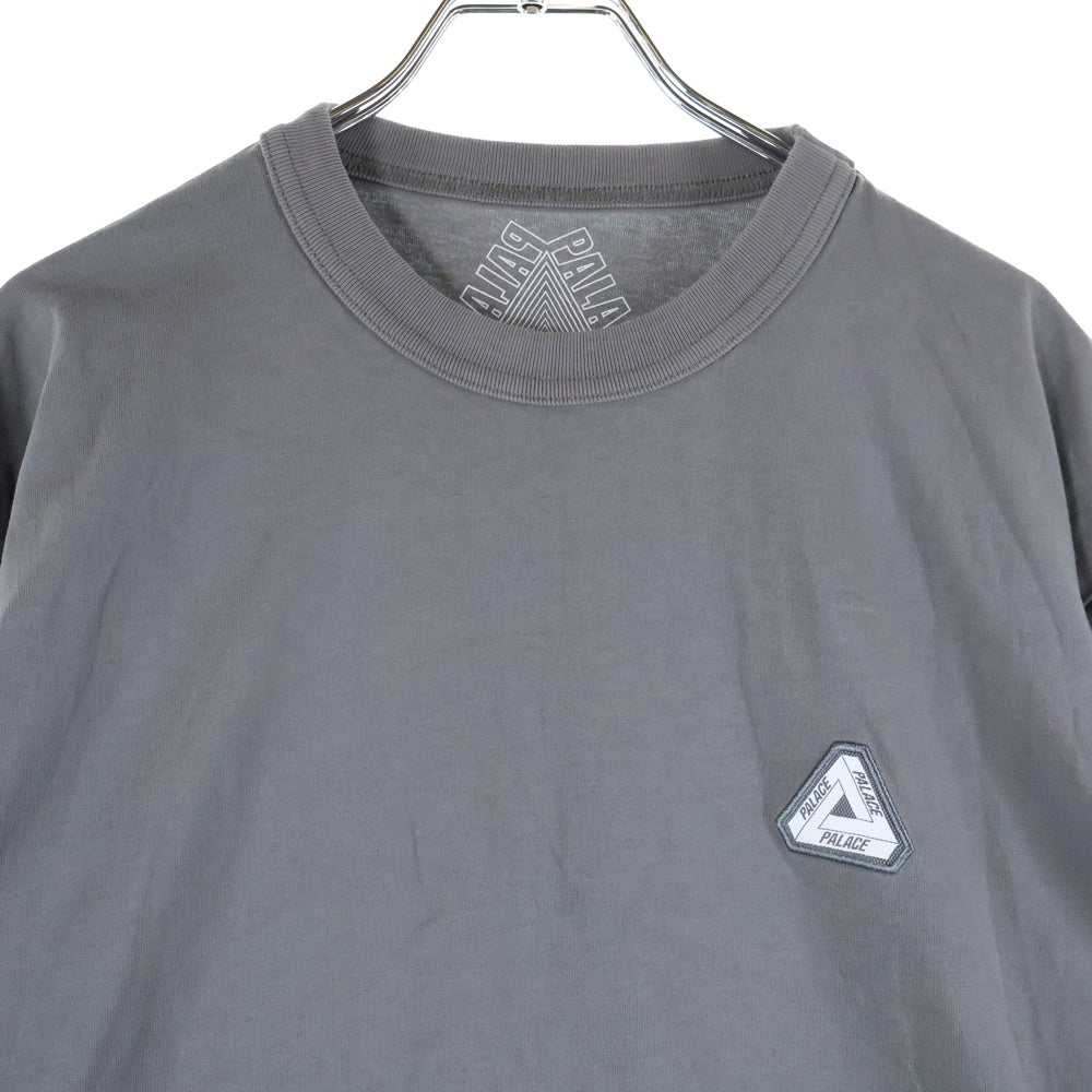 Palace Skateboards(パレススケートボーズ) 胸ロゴ刺繍 クルーネック 長袖Tシャツ カットソー ブラウン