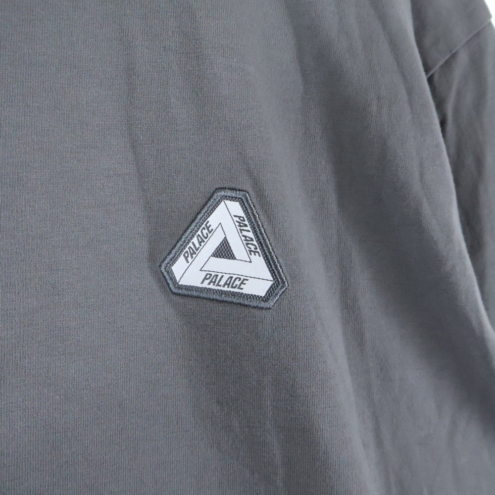 Palace Skateboards(パレススケートボーズ) 胸ロゴ刺繍 クルーネック 長袖Tシャツ カットソー ブラウン
