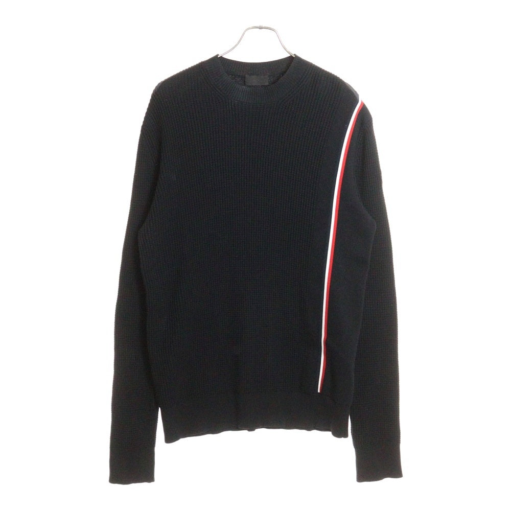 MONCLER(モンクレール) 23SS GIROCOLLO TRICOT トリコロールライン 切替 クルーネック ワッフル サーマル コットン ニット セーター I10919C00018 M1367