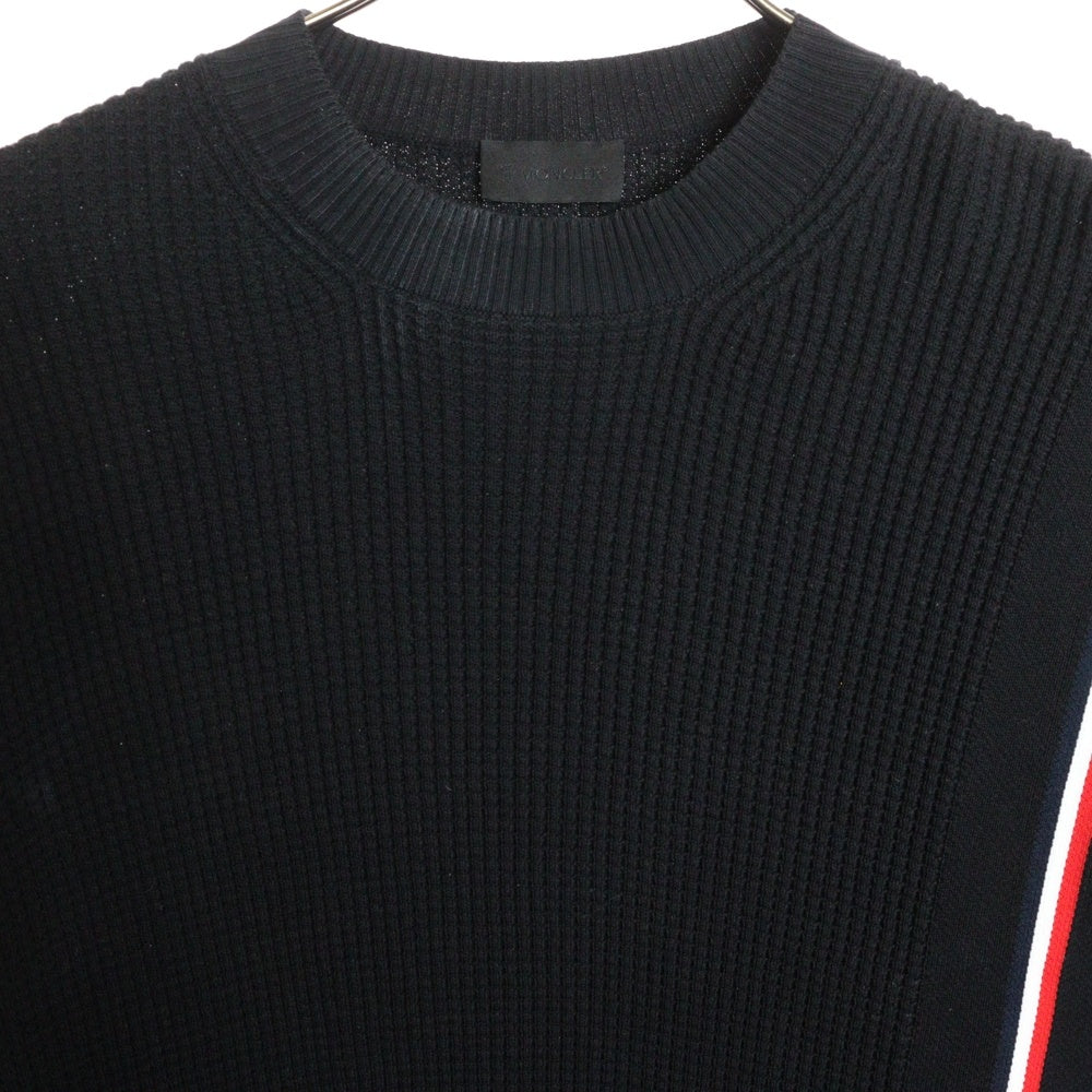 MONCLER(モンクレール) 23SS GIROCOLLO TRICOT トリコロールライン 切替 クルーネック ワッフル サーマル コットン ニット セーター I10919C00018 M1367
