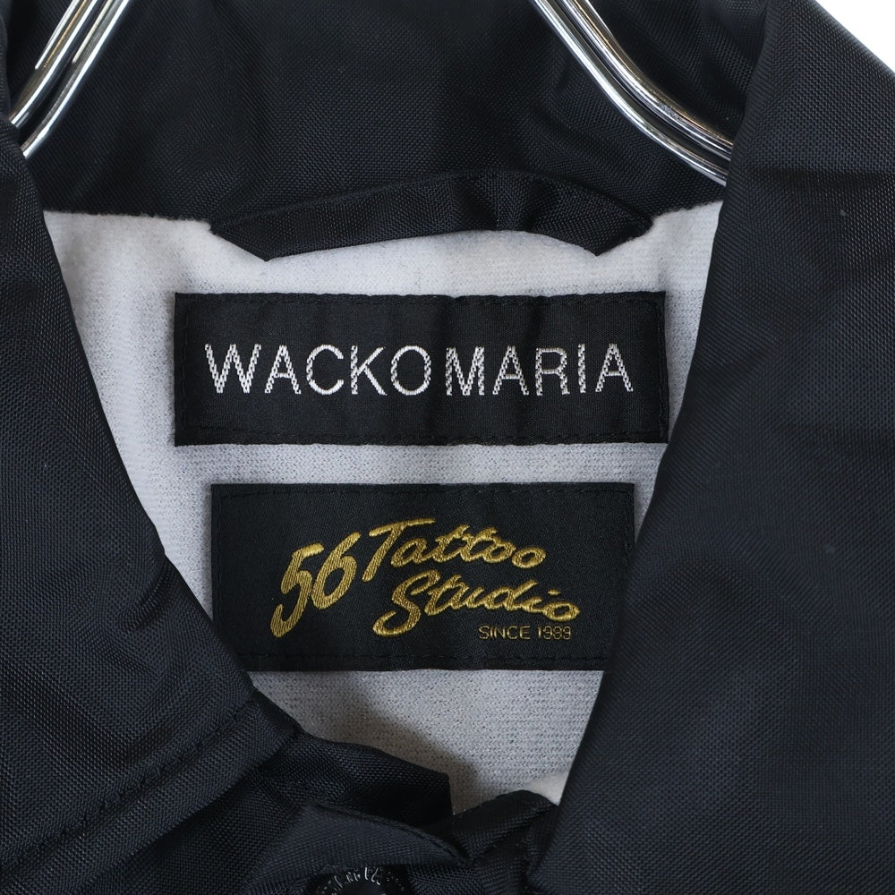 WACKO MARIA(ワコマリア) ×56 TATTOO STUDIO EMBROIDERED COACH JACKET 56タトゥースタジオ スカル 刺繍 コーチジャケット ブラック 56TS-WN-BL11