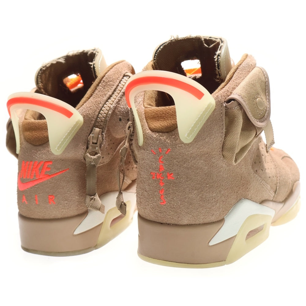 NIKE(ナイキ) ×TRAVIS SCOTT AIR JORDAN 6 RETRO SP BRITISH KAHKI トラヴィススコット エアジョーダン6 ブリティッシュカーキ ハイカットスニーカー US10/28.0cm DH0690-200