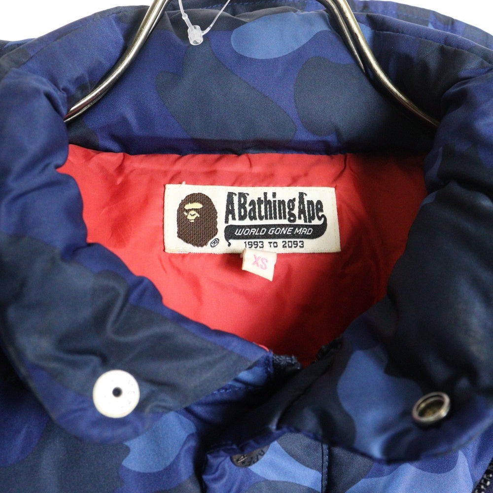 A BATHING APE(アベイシングエイプ) エイプカモ ダウンジャケット ブルー 001HJ0702007X レディース