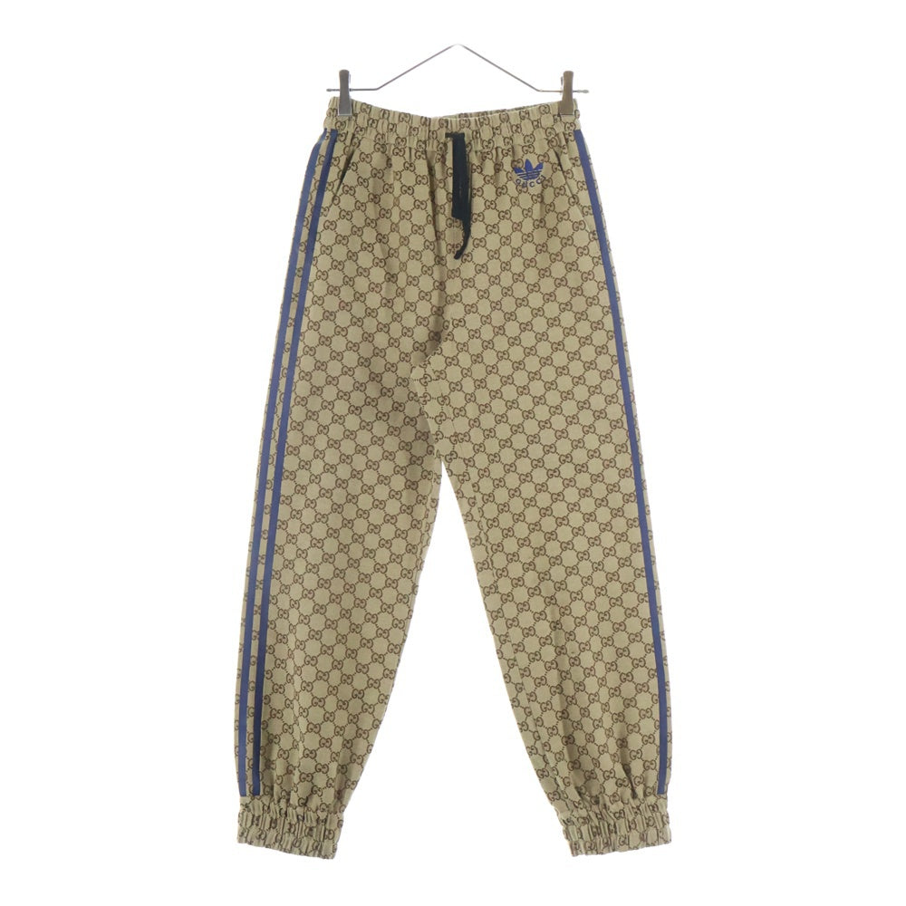 GUCCI(グッチ) ×adidas アディダス GGキャンバス サイドライン トラックパンツ ジョガーパンツ ベージュ 727496 ZALT8