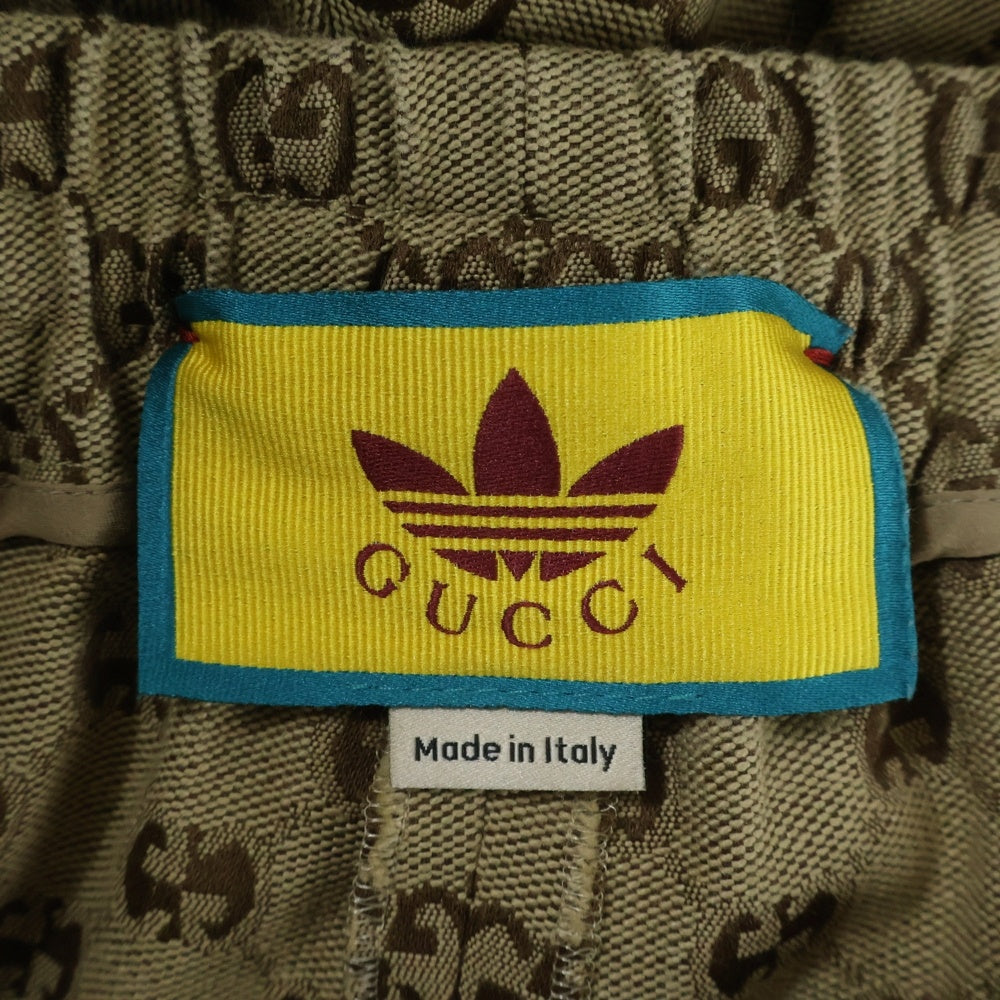 GUCCI(グッチ) ×adidas アディダス GGキャンバス サイドライン トラックパンツ ジョガーパンツ ベージュ 727496 ZALT8