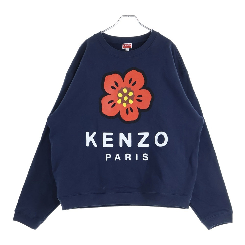 KENZO(ケンゾー) BOKE FLOWER フロントプリント クルーネック スウェット トレーナー ネイビー