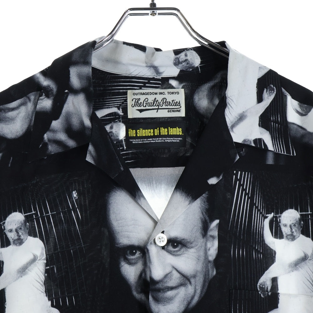 WACKO MARIA(ワコマリア) 21SS THE SILENCE OF THE LAMBS S/S HAWAIIAN SHIRT 羊たちの沈黙 オープンカラー ハワイアン 半袖シャツ ブラック