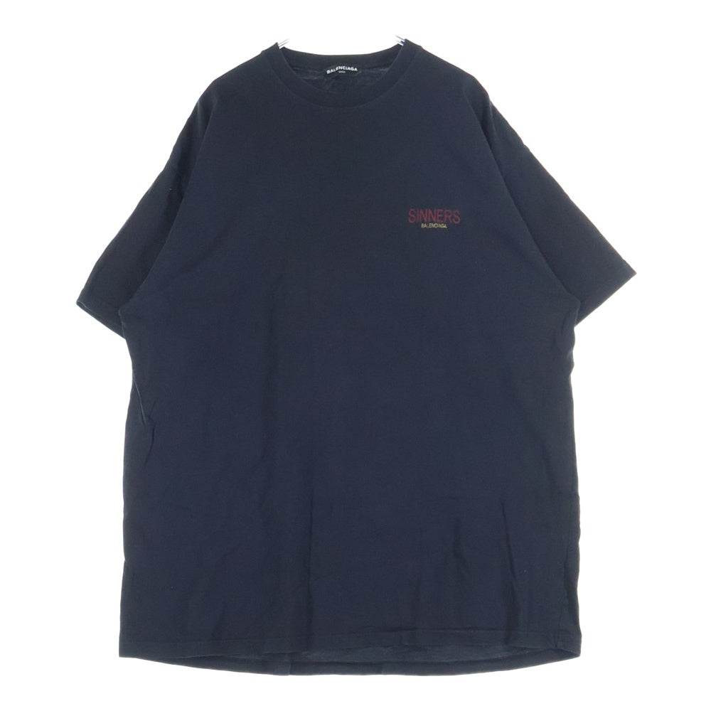 BALENCIAGA(バレンシアガ) 18SS Sinners Print Short Sleeve Tee シナーズバックプリントクルーネック半袖Tシャツ カットソー ブラック 489862 TWK52