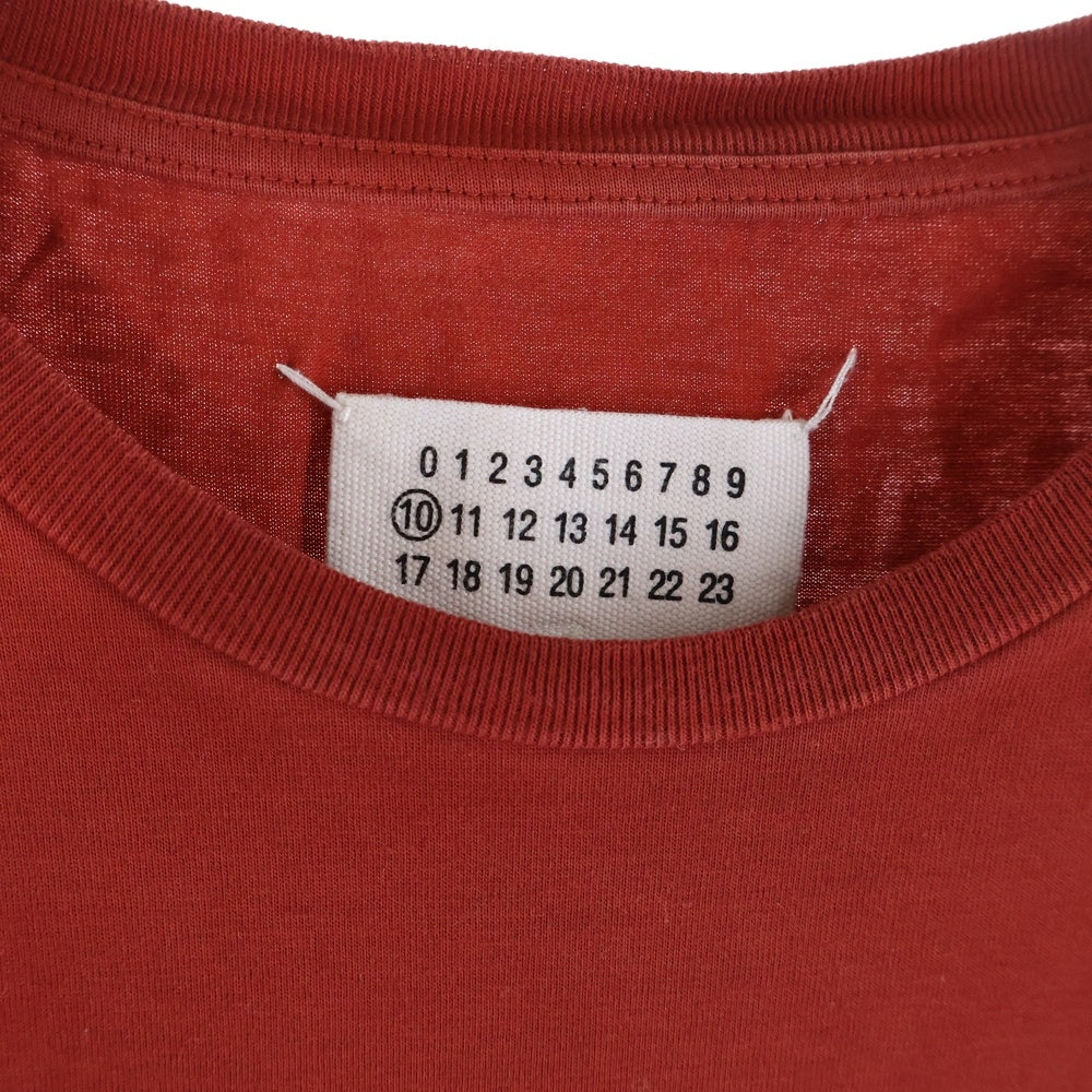 Maison Martin Margiela(メゾンマルタンマルジェラ) GARMENT DYED OVER SIZE S/S Tee ガーメントダイ オーバーサイズ ヘビーウェイト クルーネック 半袖Tシャツ カットソー レッド S50GC0646 S23883