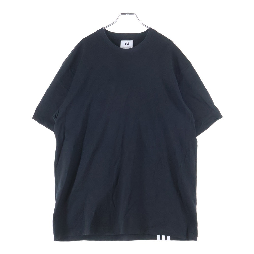 Y-3(ワイスリー) M3 STP S/S Tee バック 3ストライプ ラバーロゴ クルーネック 半袖Tシャツ カットソー ブラック H16334