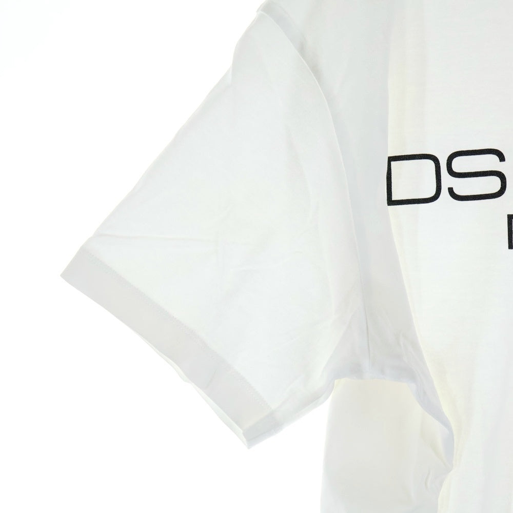 DSQUARED2(ディースクエアード) フロント ミラノロゴ プリント クルーネック 半袖Tシャツ カットソー ホワイト S74GD0644 S22844