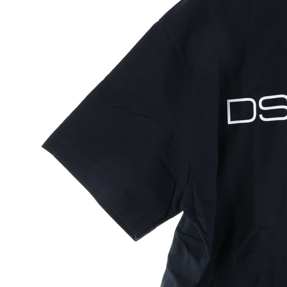 DSQUARED2(ディースクエアード) フロント ミラノロゴ プリント クルーネック 半袖Tシャツ カットソー ブラック S74GD0644 S22844