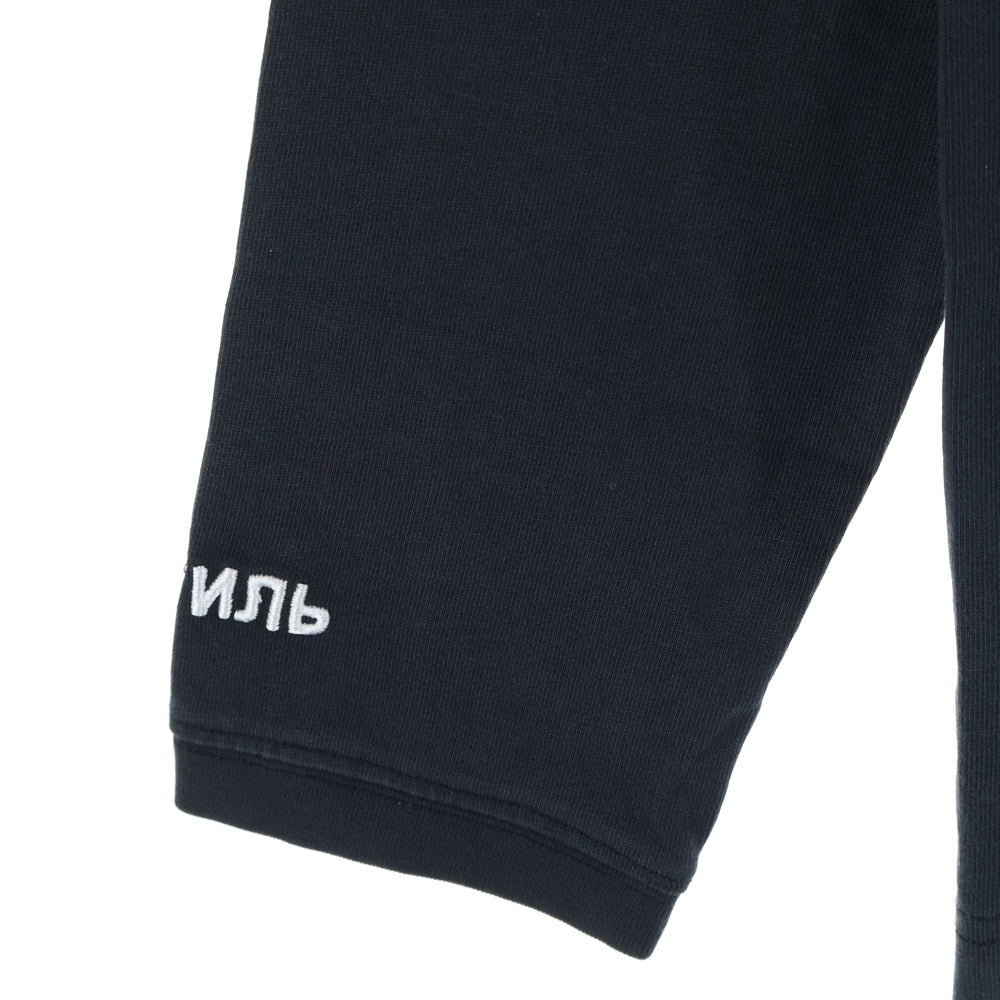 HERON PRESTON(ヘロンプレストン) ロゴ刺繍 コットン 長袖Tシャツ ブラック HMAB010S20913011